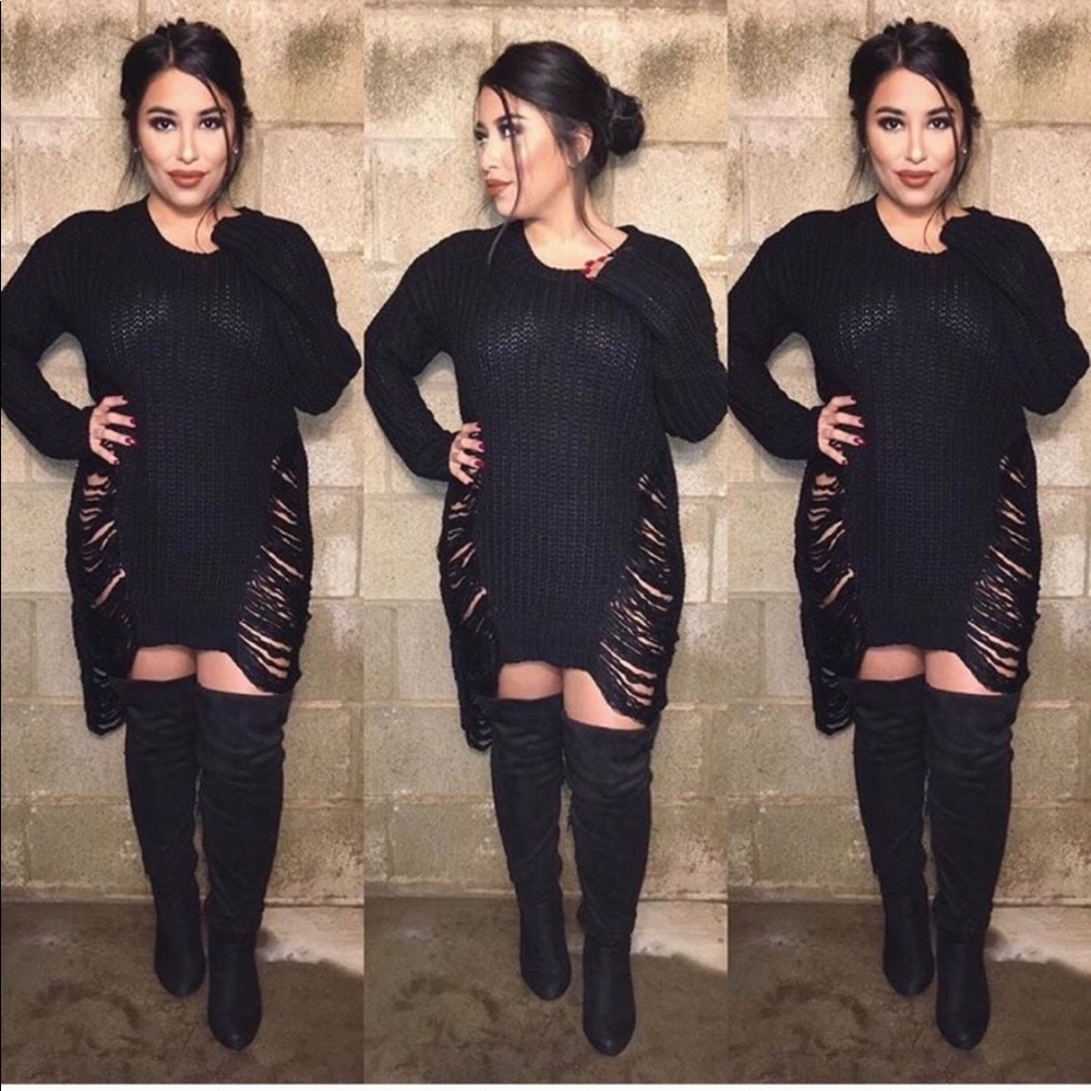 Distressed Sweater Dress🔥